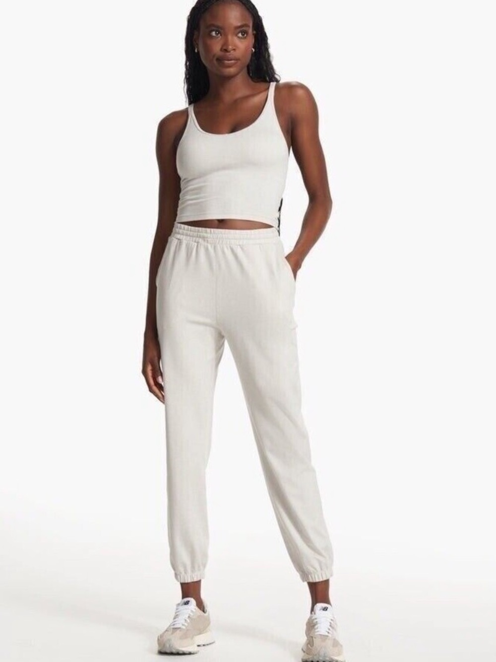 Vuori boyfriend joggers - salt Heather